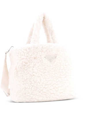 Prada Pre-Owned Convertible Open Wool and Cashmere Medium tote bag - White