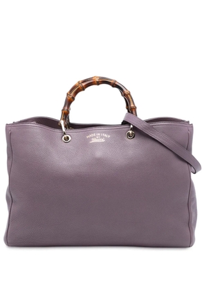 Gucci Pre-Owned 2016-2025 Large Calfskin Bamboo Shopper satchel - Purple