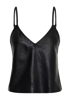 One Teaspoon V-neck leather tank top - Black