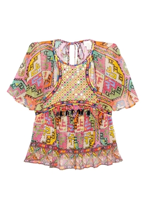 Camilla Patchwork Panorama top - Pink
