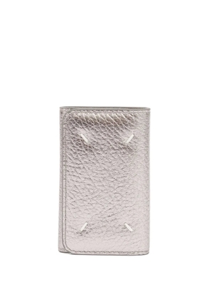 Maison Margiela four-stitch leather keychain wallet - Silver