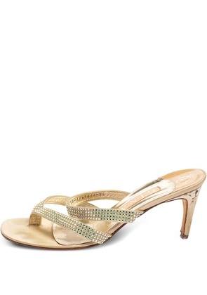 Gina pre-owned 75mm crystal-embellished sandals - Gold