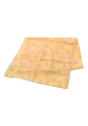 CHANEL Pre-Owned 1986-1988 floral-print scarf - Yellow