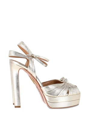 Aquazzura Plateau leather pumps - Silver