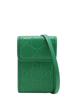 Gucci Pre-Owned 2016-2026 GG Embossed Flap crossbody bag - Green