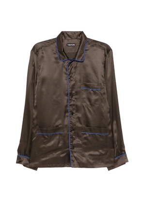 TOM FORD dot jacquard shirt - Brown