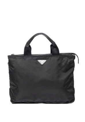 Prada Pre-Owned medium triangle-logo tote bag - Black