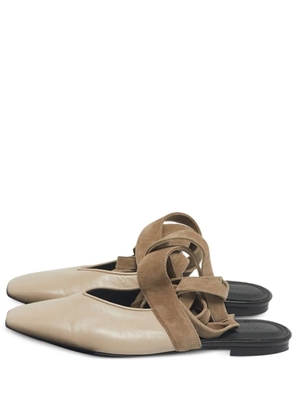 JW Anderson ankle-wrap mules - Neutrals