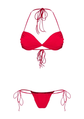 Amir Slama triangle tie-fastening bikini set - Red
