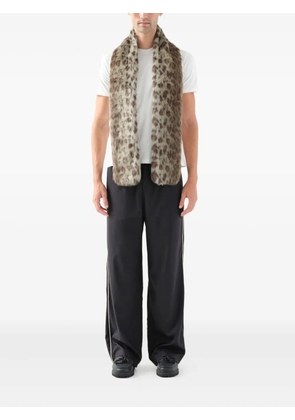 Unreal Fur leopard-print scarf - Green