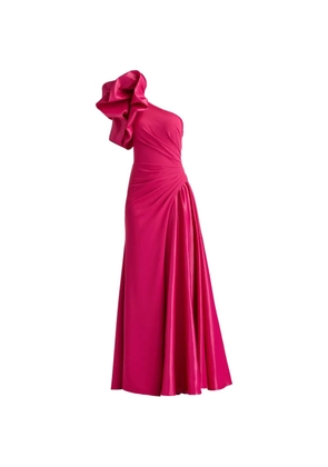 Tadashi Shoji one-shoulder ruffled maxi dress - Pink