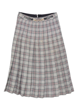Celine Pre-Owned 1970s plaid pleated skirt - Blue