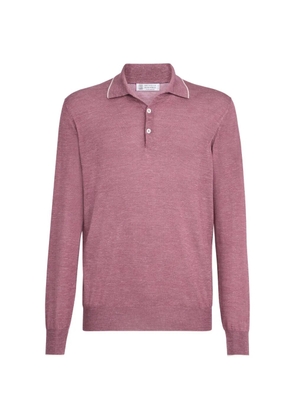 Brunello Cucinelli long-sleeve polo shirt - Red