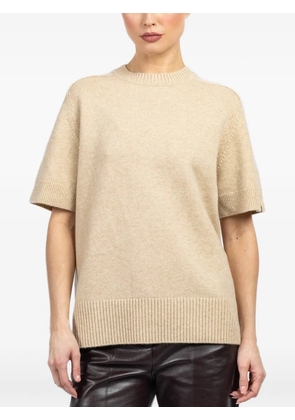 extreme cashmere short-sleeve ribbed sweater - Neutrals