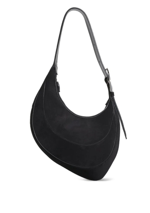 Mugler crescent suede shoulder bag - Black