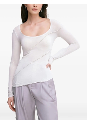 Marcella Melody ruffled long-sleeve top - White