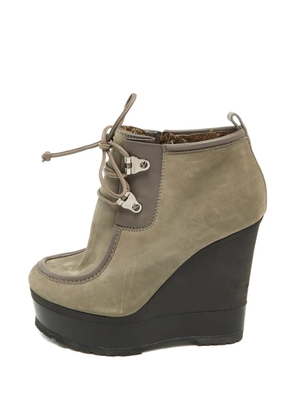 Sergio Rossi platform lace-up boots - Grey