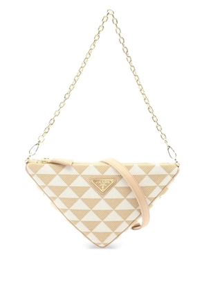 Prada Pre-Owned 2010s triangle-pattern shoulder bag - White