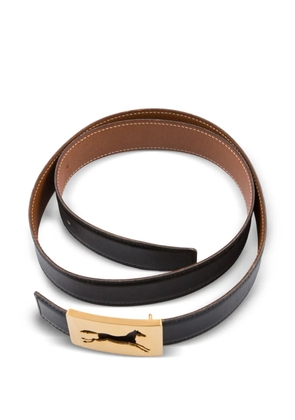 Hermès Pre-Owned 1994 horse-buckle leather belt - Black