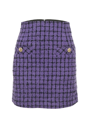 SANDRO checked mini skirt - Purple