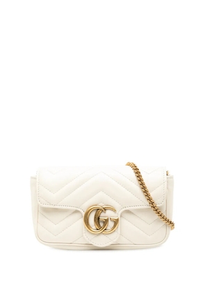Gucci Pre-Owned 2016-2025 Mini GG Marmont Matelasse Leather Flap crossbody bag - White