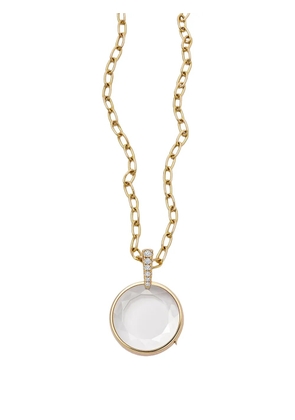 Loquet 18K yellow gold diamond Lyra Locket necklace