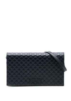 Gucci Pre-Owned 2000-2015 Microguccissima Wallet on Strap crossbody bag - Black