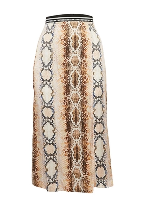 Maje Pre-Owned snakeskin-print midi skirt - Neutrals