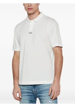 HUGO logo-embroidered polo shirt - White