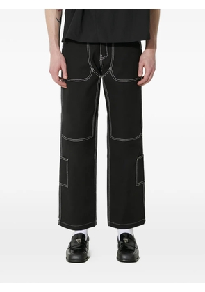 Pleasures logo-patch trousers - Black