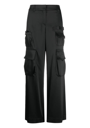 Off-White satin cargo trousers - Black
