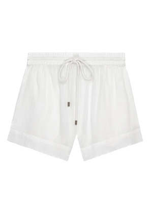The Great. Delta drawstring elasticated shorts - White