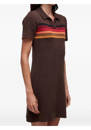 Osklen striped mini polo dress - Brown
