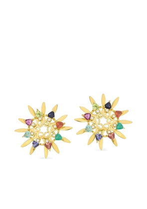 Carol Kauffmann 18K yellow gold Mandala multi-stone earrings
