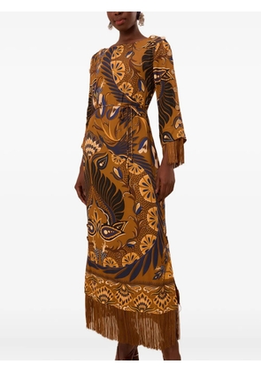 FARM Rio Gold Heart Forest lenzing™ ecovero™ maxi dress - Brown