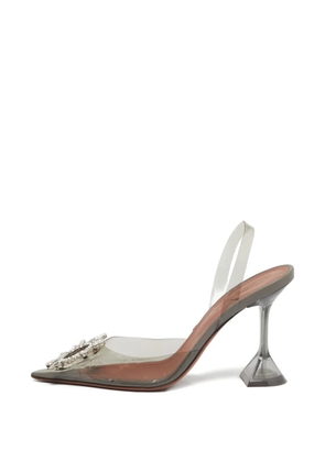 Amina Muaddi crystal-embellishment pumps - White