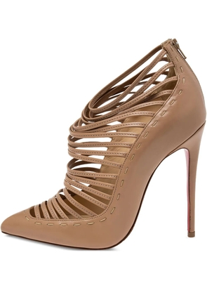 Christian Louboutin Pre-Owned 2024 115mm Gortik strappy caged pumps - Brown