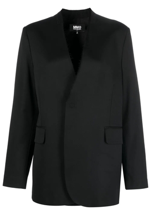MM6 Maison Margiela collarless single-breasted blazer - Black