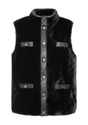 WEILL PARIS quilted bi-material sleeveless gilet - Black