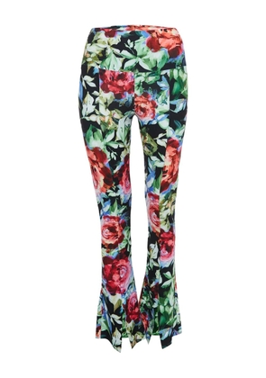 Norma Kamali Vintage floral-print trousers - Black