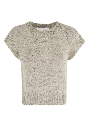 Tela speckled short-sleeve top - Neutrals