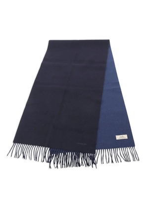 Hermès Pre-Owned 2010s cashmere fringed scarf - Blue
