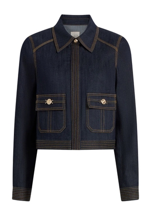 Cinq A Sept Lydie contrast-stitch denim jacket - Blue