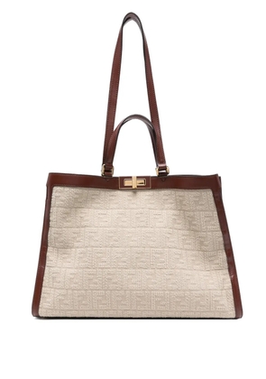 Fendi Pre-Owned Peekaboo logo tote bag - Neutrals