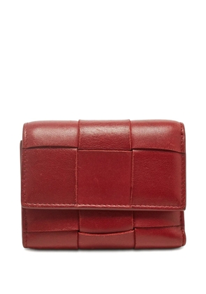 Bottega Veneta Pre-Owned Intrecciato leather woven wallet - Red