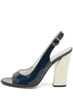 Casadei patent-leather slingback sandals - Blue
