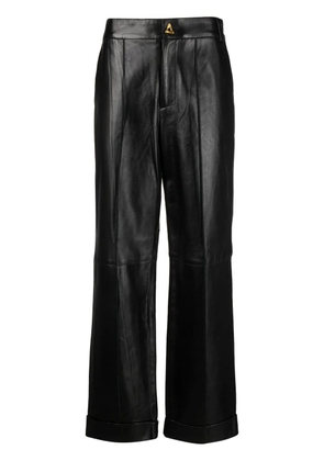 AERON Zima leather cropped trousers - Black