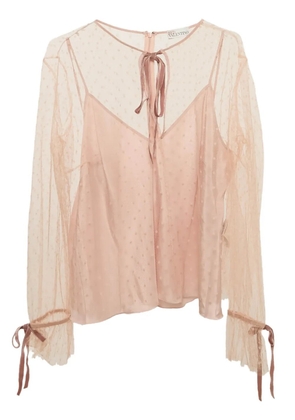 Red Valentino Vintage tulle tie-up blouse - Pink