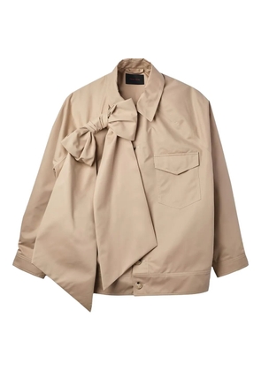 Simone Rocha bow-detail dolman-sleeve jacket - Neutrals