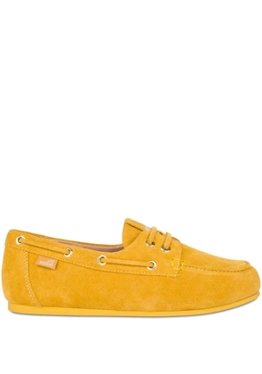 Love Moschino lace-up suede loafers - Yellow